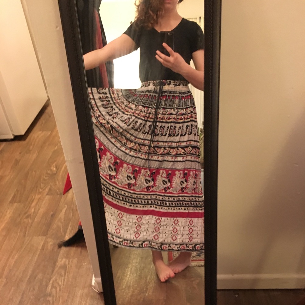 Vintage boho maxi skirt